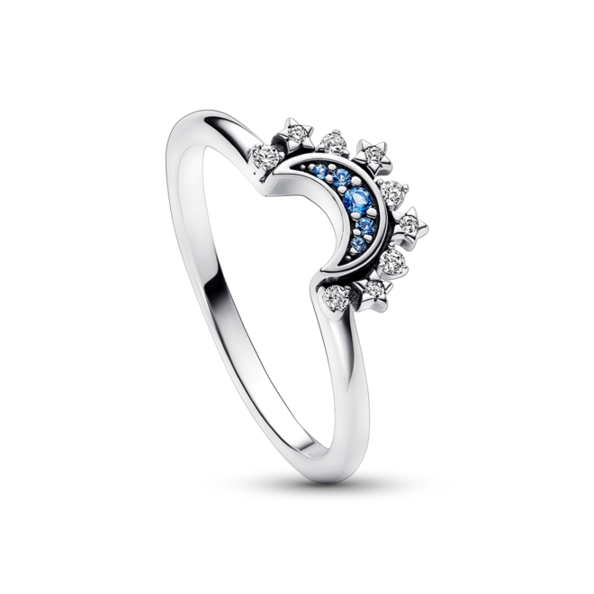 Anel Pandora Celestial Blue Sparkling Moon, €49, Pandora.