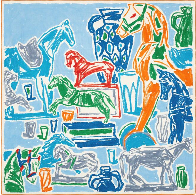 Lenço 100 Chevaux de La Collection, €785, Hermès.