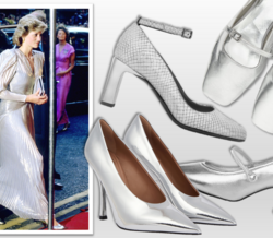 Shopping. Sapatos prateados inspirados na princesa Diana