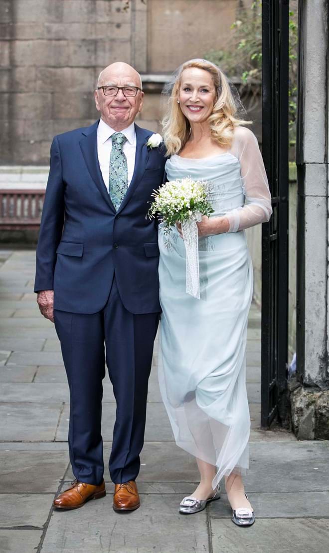 Jerry Hall e Rupert Murdoch casaram em 2016, em Londres.