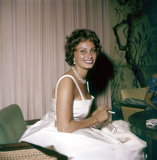 A atriz italiana durante o Festival de Cinema. Veneza, em 1958,
