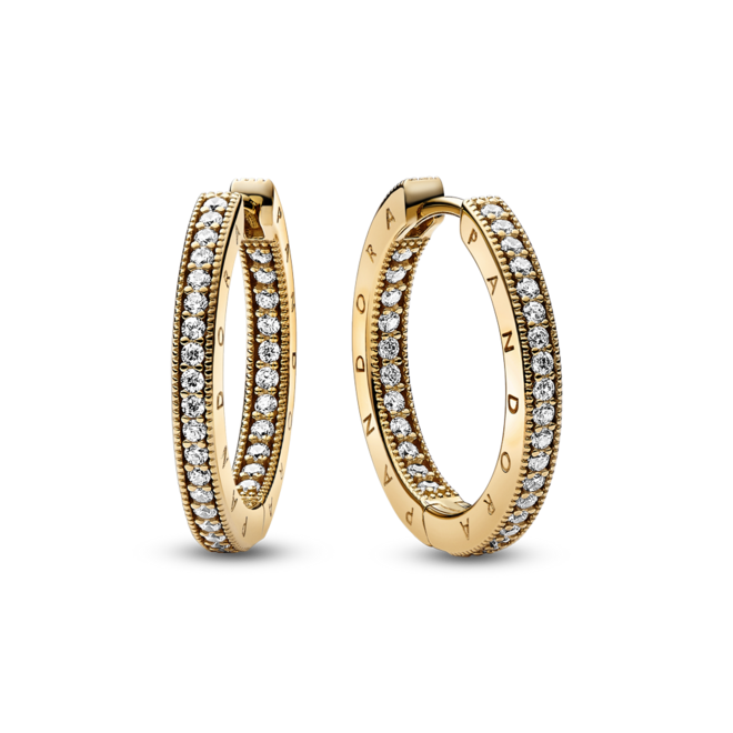 Argolas Pandora Signature Logo & Pavé, €179, Pandora