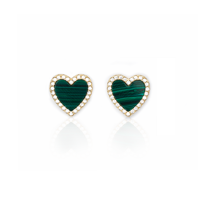 Brincos Green Heart Malachite, €165, Mônica Rosenzweig