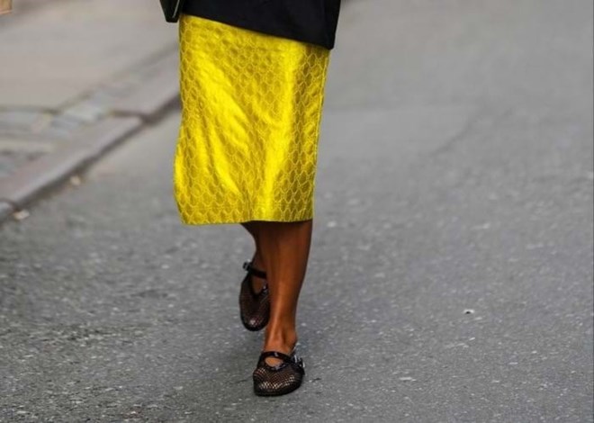Alaïa fishnet ballet flats