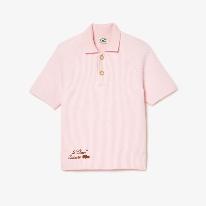 Pólo, €350, Lacoste X le FLEUR