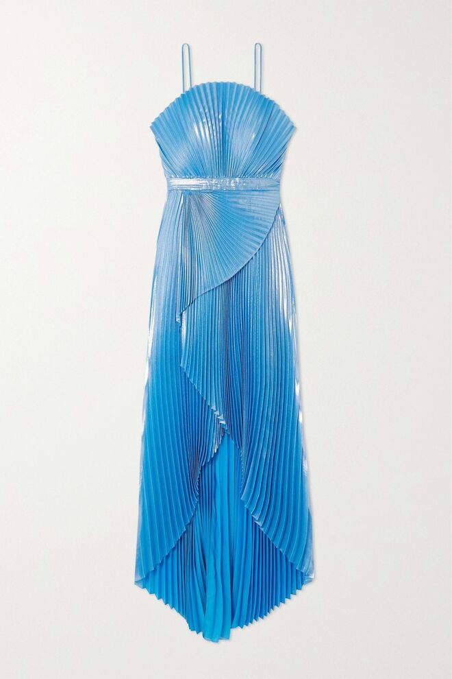 Vestido em seda lamé, €1.785, SEMSEM em Net-a-porter.com