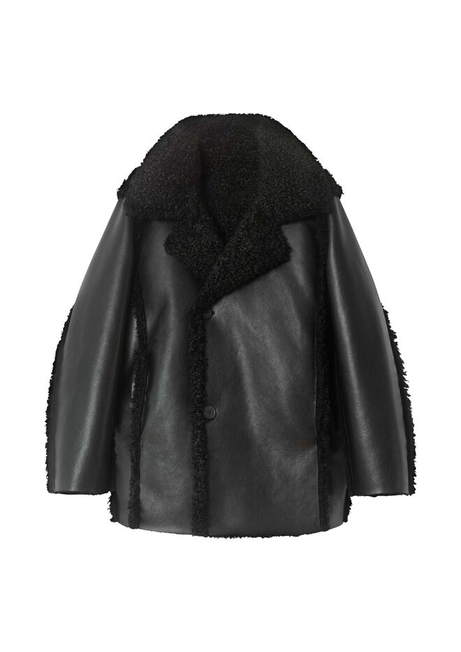 Blusão em napa e carneira, €, H&M.