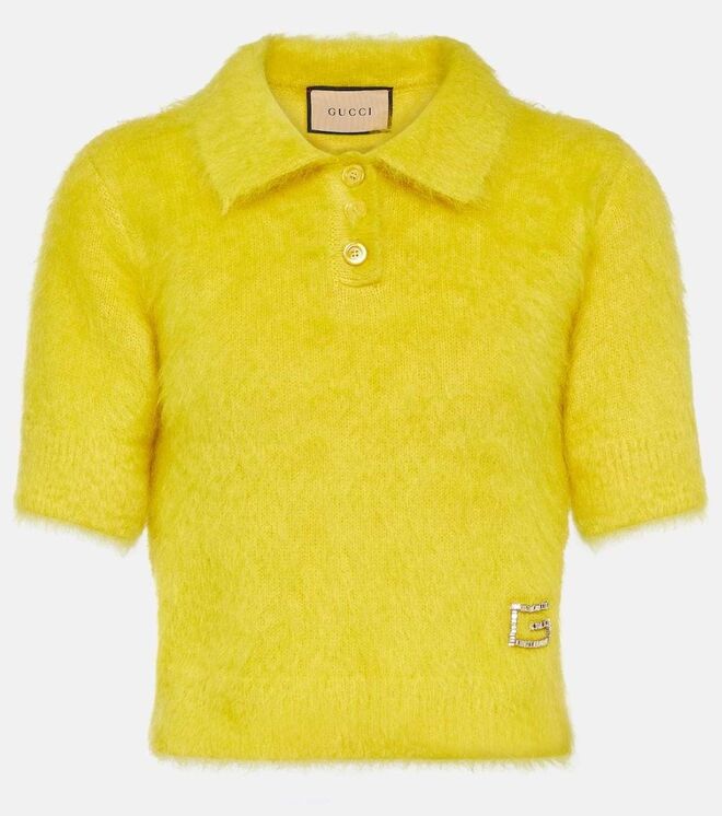 Polo em caxemira e lã mohair, €1200, Gucci em Mytheresa.com
