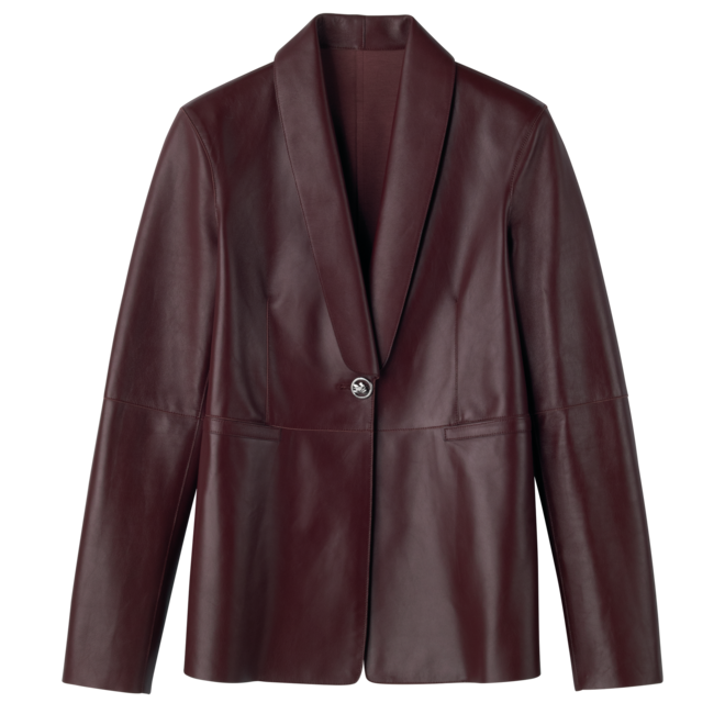 Casaco em pele, €1600, Longchamp.