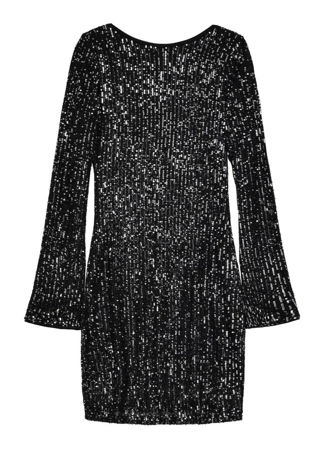 Vestido em crepe bordado a lantejoulas, €92, Lili Sidonio.