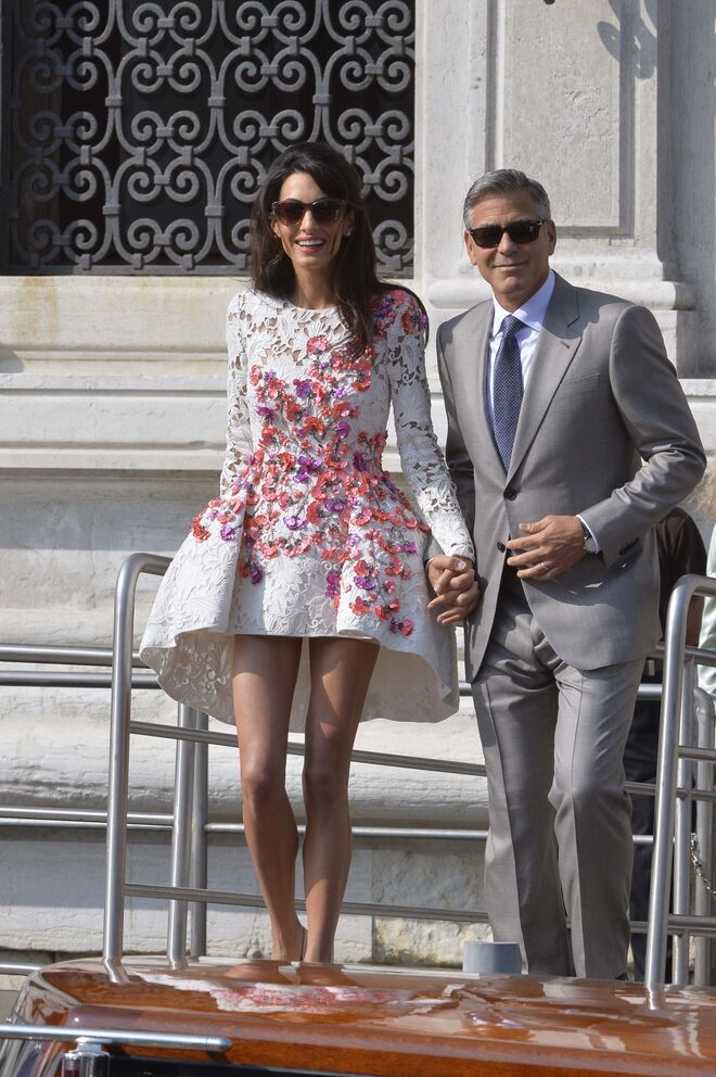 Amal e George no Aman Hotel em Veneza, a 28 de setembro de 2014
