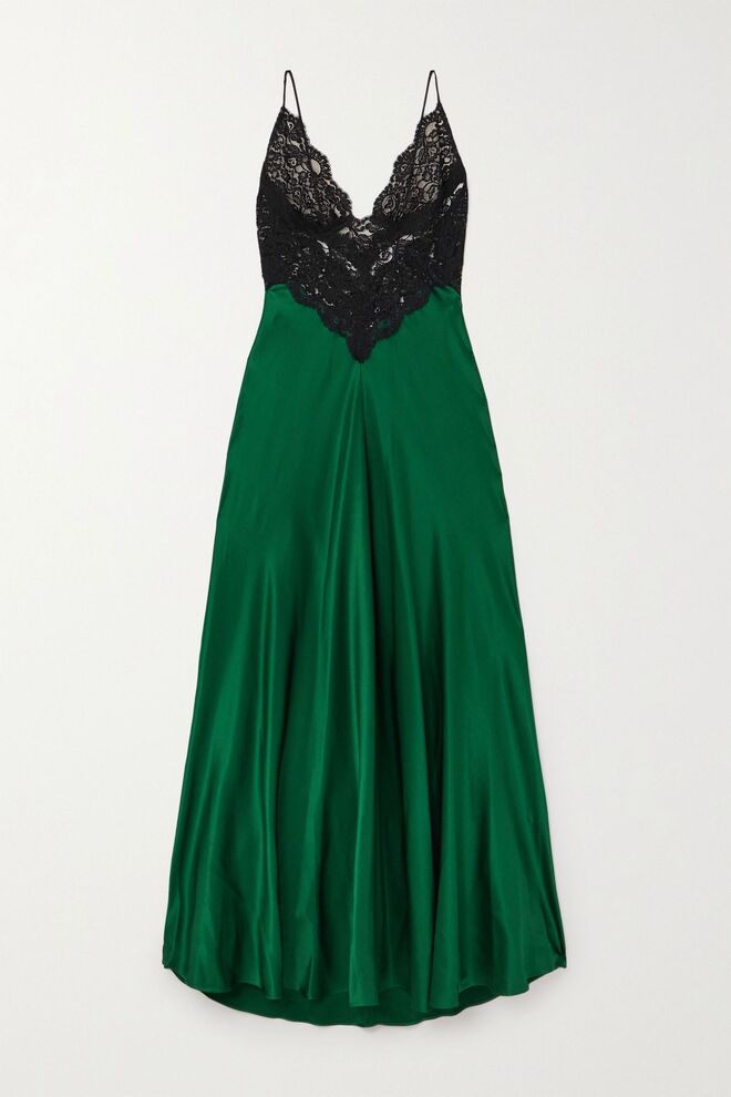 Vestido em seda com renda, €1.770,97, Rodarte em Netaporter.com