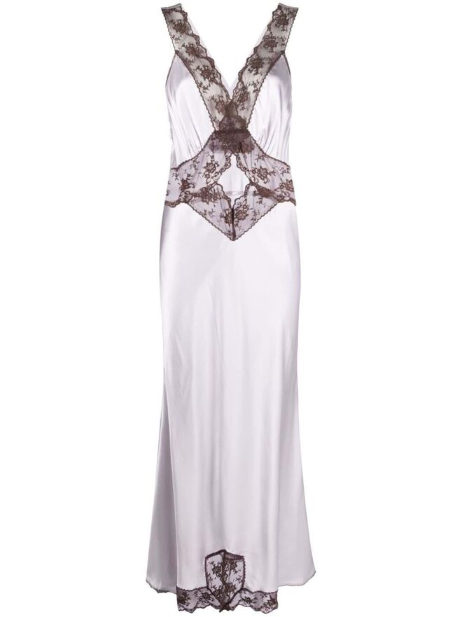 Vestido em seda com renda, €455, SIR. em Farfetch.com