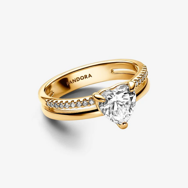 Anel Double Band Heart, €99, Pandora.