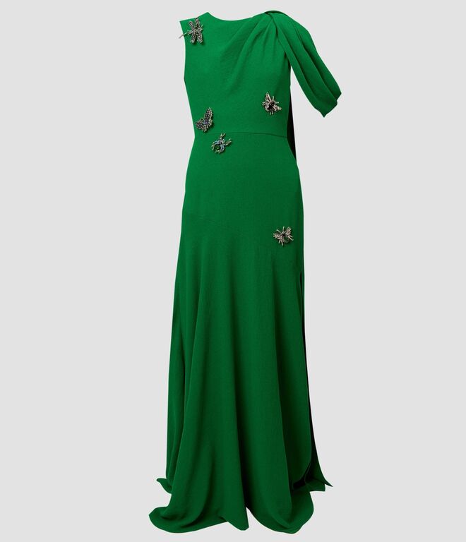 Vestido em crepe georgette, €2.995, Erdem.