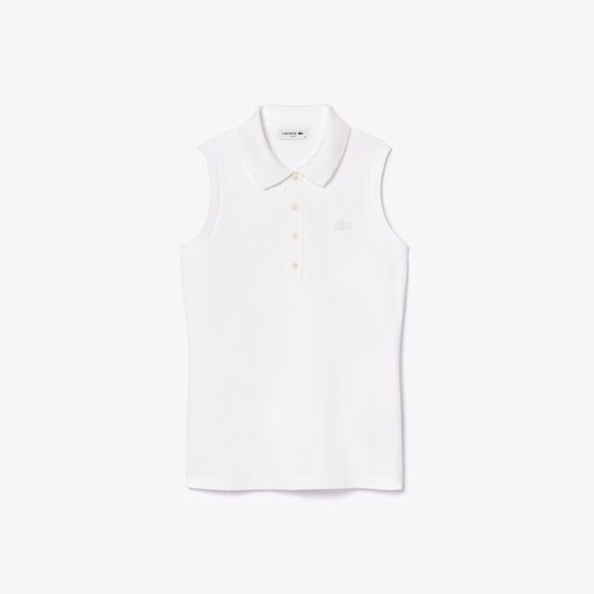 Top polo em malha piqué de algodão, €95, Lacoste.