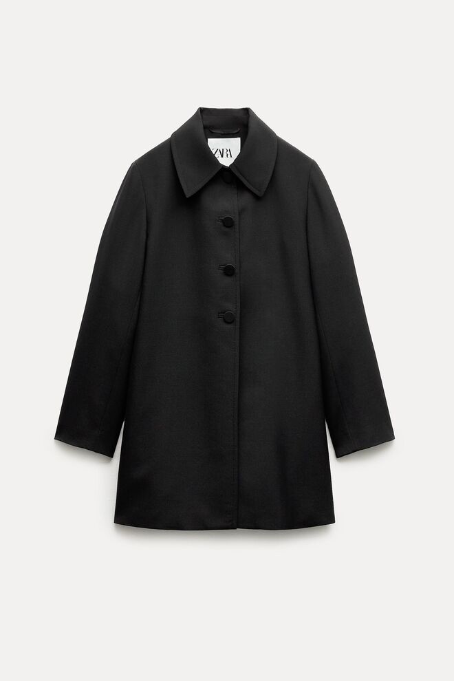 Casaco em lã, €89,95, Zara.