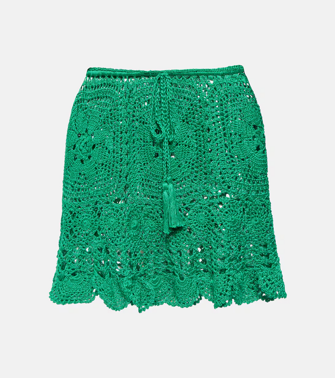 Crochet miniskirt, Anna Kosturova, €358 no Mytheresa
