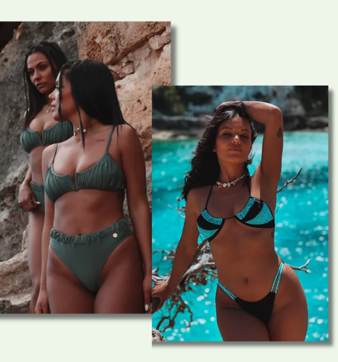 PITTAYA Biquíni Calapi, €65. Biquíni Callombard, €59,90.