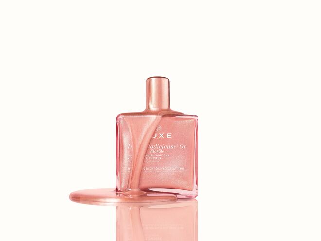 Óleo multifunções Huile Prodigieuse Or Florale, 50ml, €25,60, Nuxe.