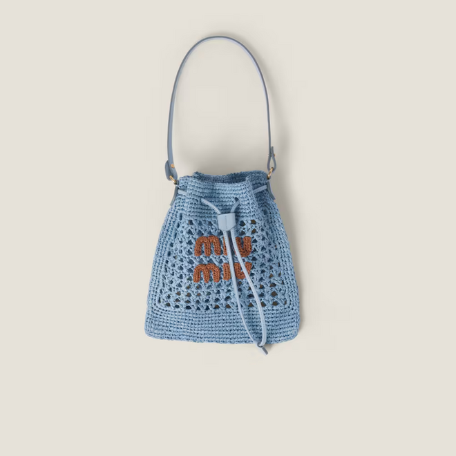 Woven fabric mini-bag, €880, Miu Miu.