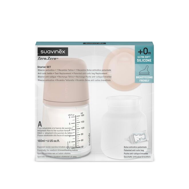 Kit Biberão Recém Nascido Zero Zero, 180ml, €22,60, Suavinex.