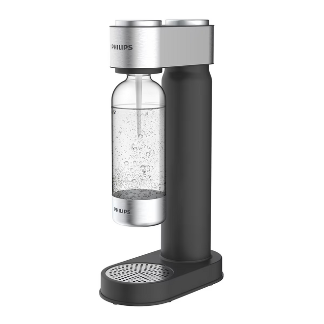 Para os amantes de água com gás, este gadget transforma água comum em água gaseificada de forma prática e econômica, ideal para quem procura uma opção caseira. (€79,95, no El Corte Inglés)