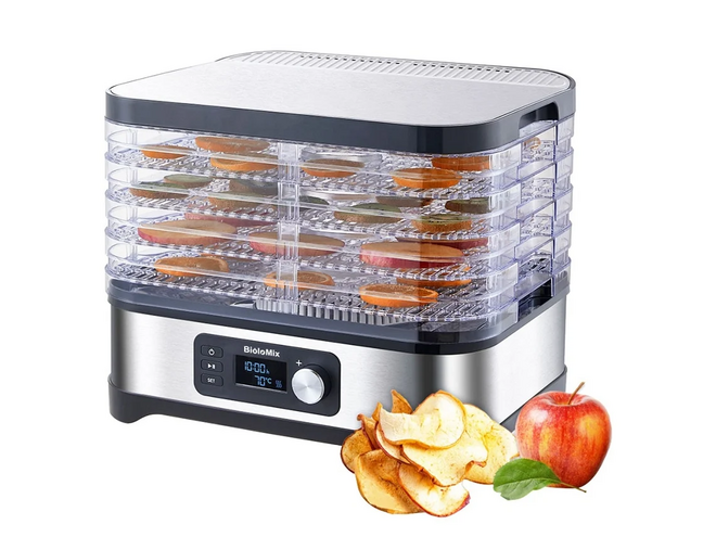 Um desidratador que permite preparar snacks saudáveis, como frutas secas, chips de vegetais ou até ervas aromáticas, perfeito para quem gosta de comida natural. (€89,99, na Worten)