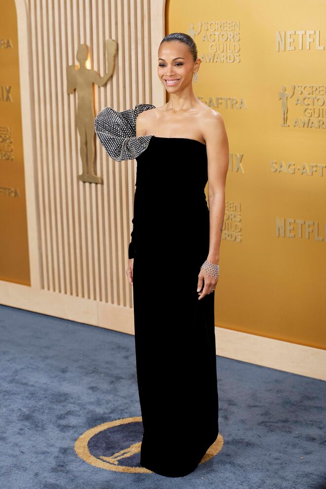 Zoe Saldaña em Saint Laurent.