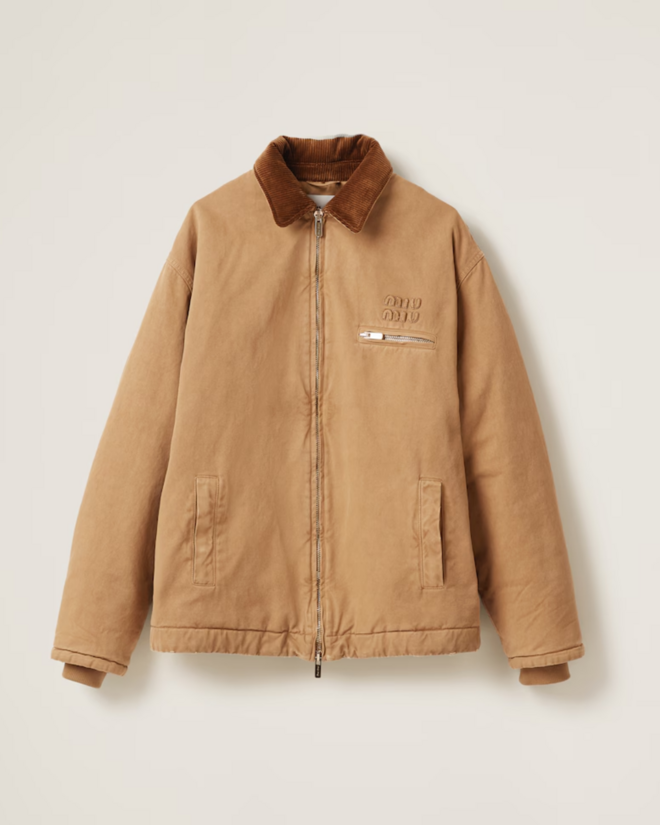 Miu Miu, Embroidered garment-dyed gabardine blouson jacket, €2950.