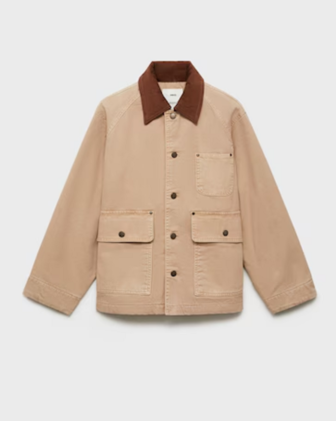 Mango, Parca de ganga com gola em contraste, €59,99.