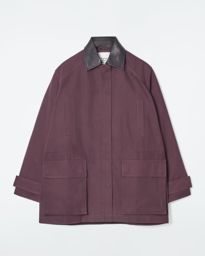 COS, Leather-Collar Field Jacket, €225.