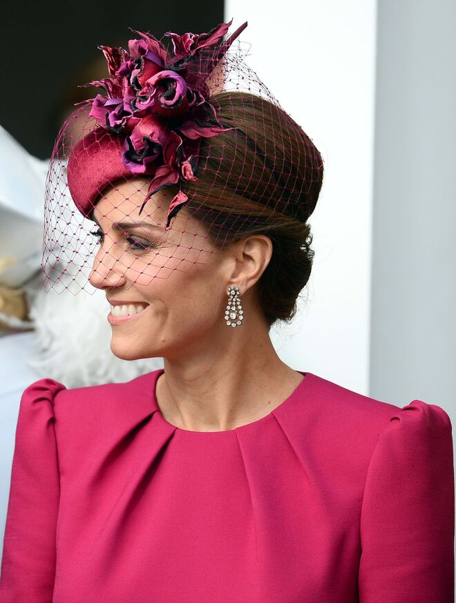 Kate Middleton, Princesa de Gales, no casamento da Princesa Eugenie de York e Jack Brooksbank.
