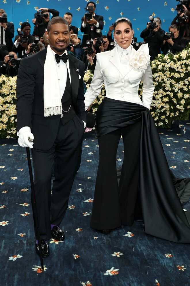 Usher e Jennifer Goicoechea Raymond, em Ralph Lauren.
