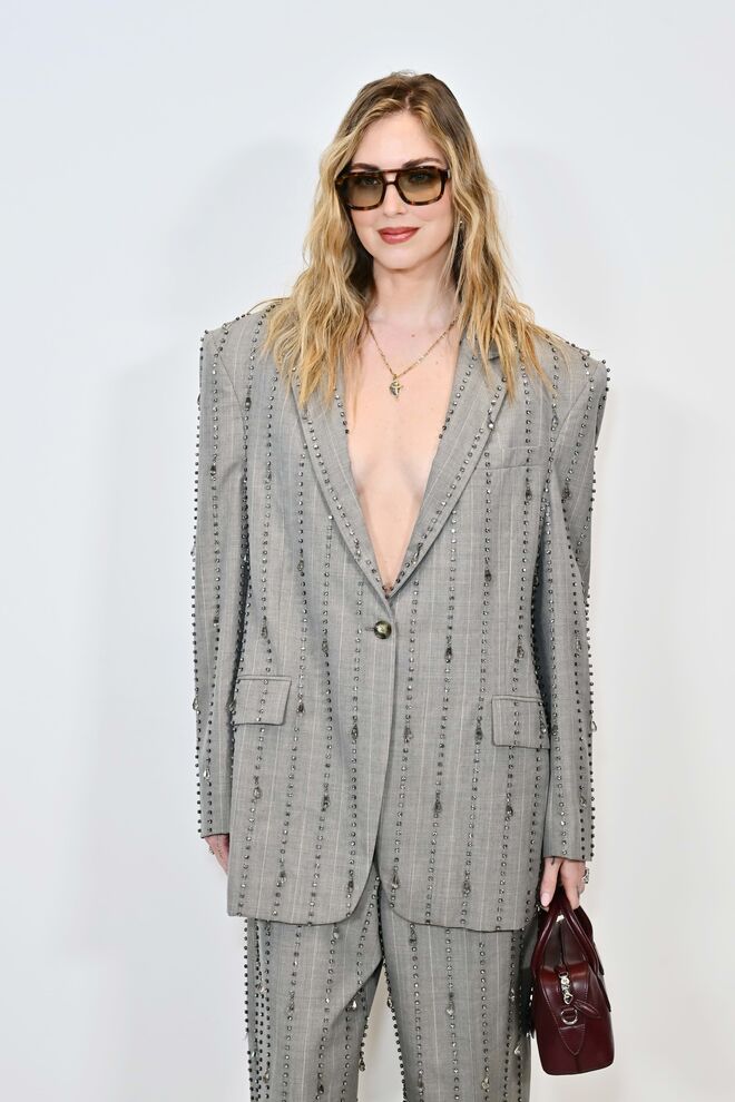 Chiara Ferragni no desfile de Stella McCartney, na Semana da Moda de Paris. 