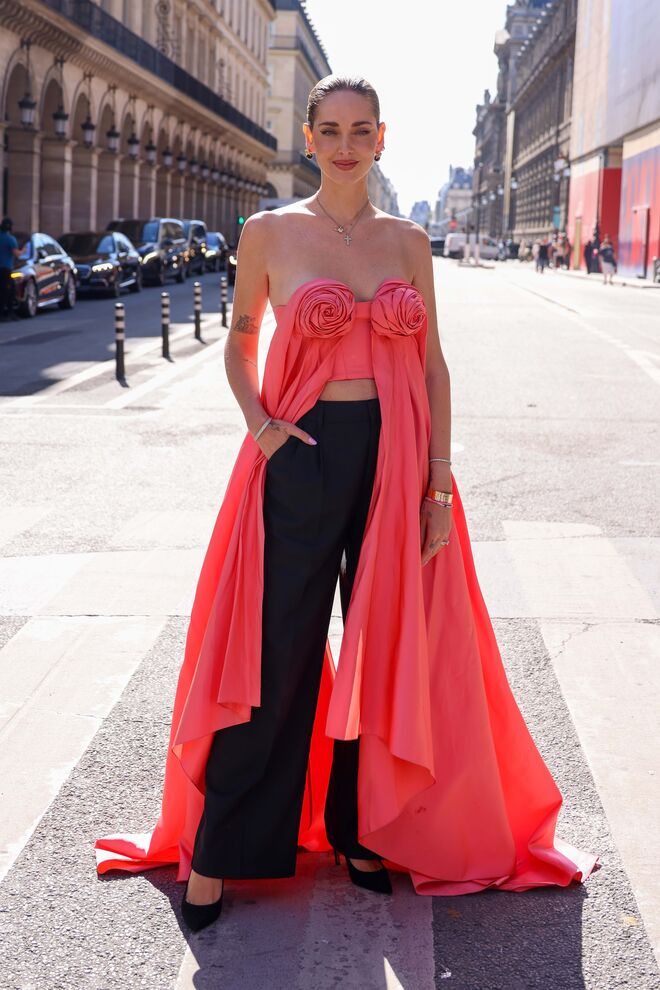 Ferragni vestiu Schiaparelli, para a Semana da Moda Paris. 