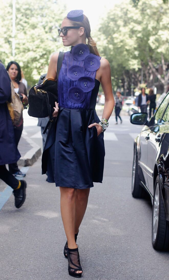 Chiara Ferragni na Semana da Moda de Milão. 