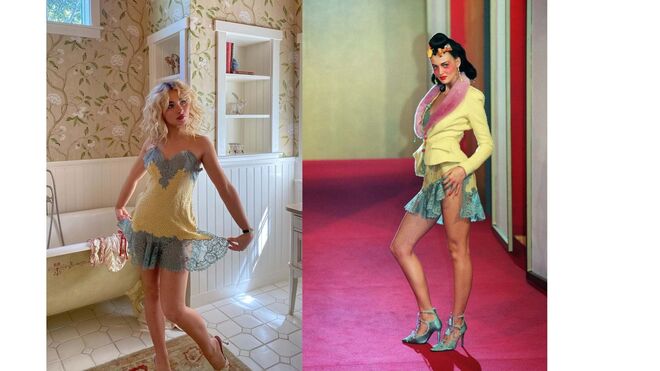 2025: Sabrina Carpenter num vestido slip vintage Dior by John Galiano de 1997.