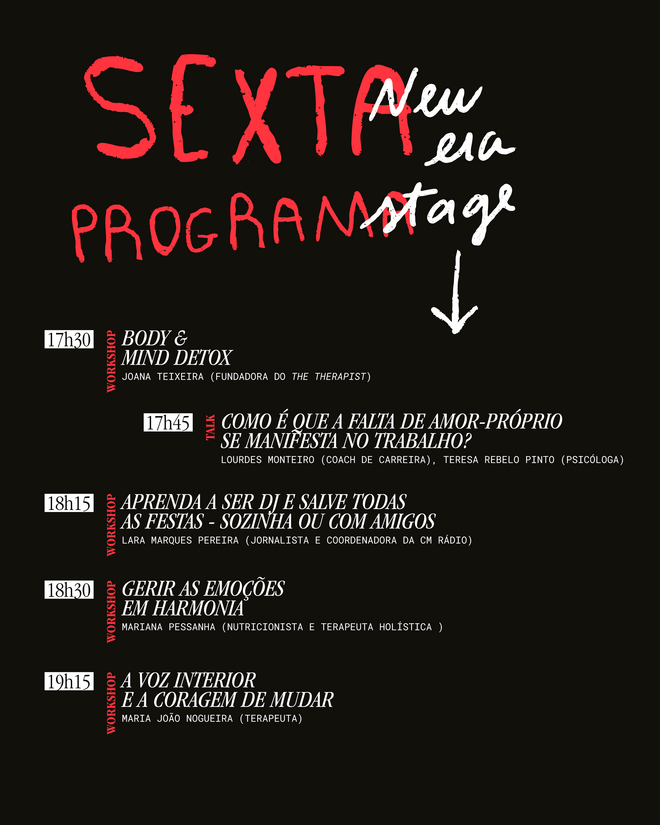 Programa das talks marcadas para sexta-feira, dia 20 de junho.