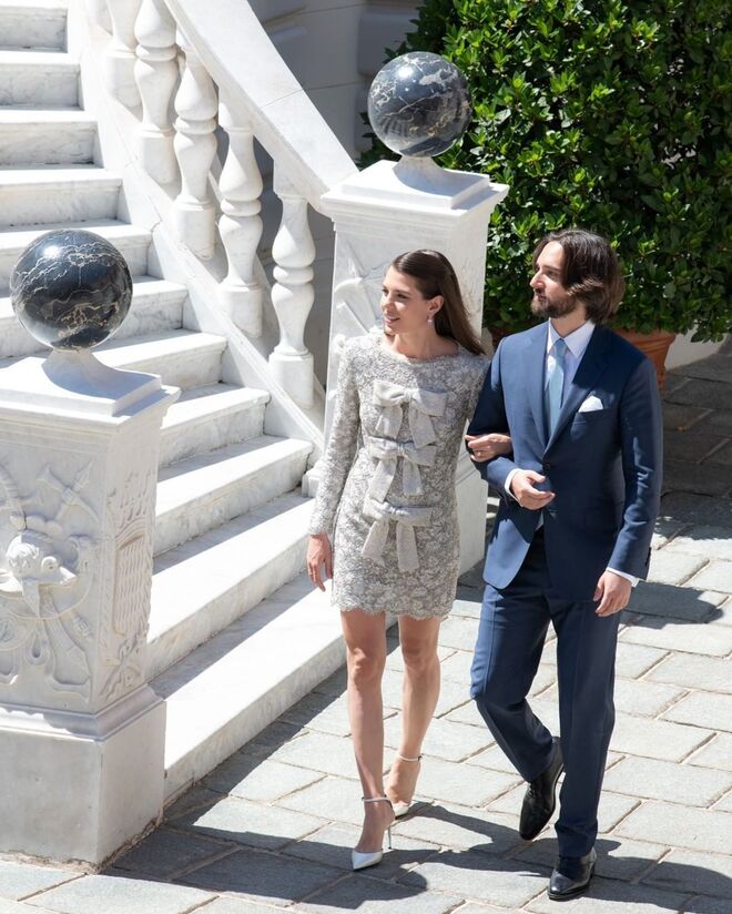 Charlotte Casiraghi em Saint Laurent by Anthony Vaccarello.