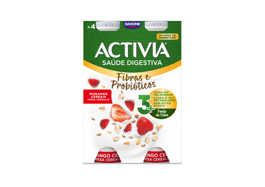 Activia Morango Cereais: saúde digestiva, fibras e probióticos