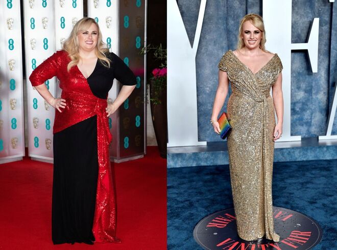 (E-D) Rebel Wilson  na after party dos BAFTA 2020 —  Rebel Wilson na festa da Vanity Fair em 2023.