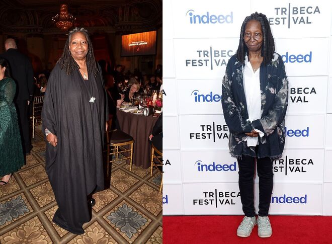 (E-D) Whoopi Goldberg no Fashion Group International Night of Stars em outubro de 2023 — Whoopi Goldberg no Tribeca Festival 202 em junho de 2025.