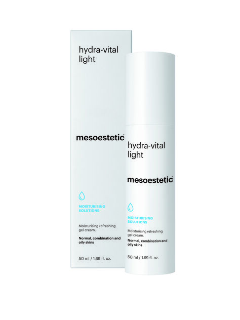 Hidratação e leveza para peles normais, mistas e oleosas com Mesoestetic Hydra-Vital Light