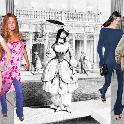 Ashley Tisdale na Gen Art 2005 / Devon Aoki na Ungaro 35th Anniversary Party em 2001 / Ilustraçaõ de 1800s / Kendal Jenner 2024 / @claireguillon