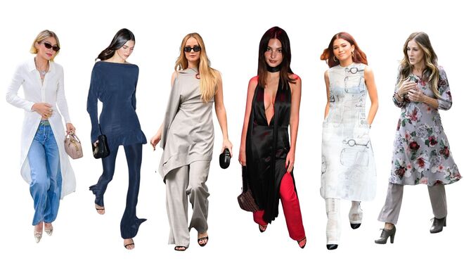 Ashley Tisdale na Gen Art 2005 / Devon Aoki na Ungaro 35th Anniversary Party em 2001 / Ilustraçaõ de 1800s / Kendal Jenner 2024 / @claireguillon