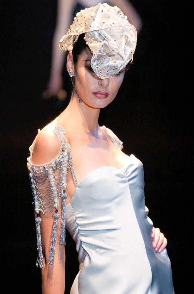 Giorgio Armani na apresentação da coleção primavera/verão durante a Semana da Moda de Milão (2019)