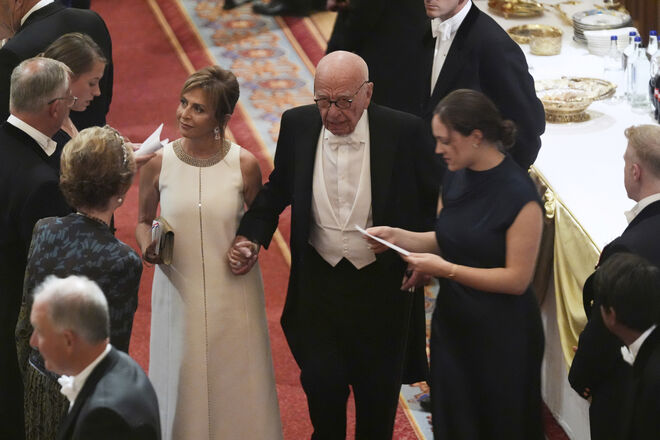 Empresário Rupert Murdoch e Elena Zhukova
