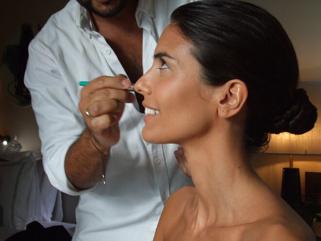 A atriz preparou-se para o evento no The One Palácio da Anunciada