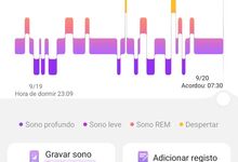 Registo de sono noturno: 8 horas e 6 minutos de descanso